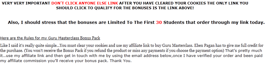 Guru Masterclass Bonus RULES GMC Rules GURU Masterclass